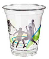 75 transparent soccer cups 300ml