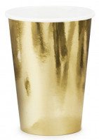 6 golden metallic paper cups 220ml