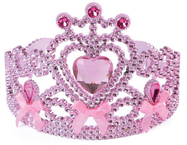Corona di glitter rosa cuori per bambini