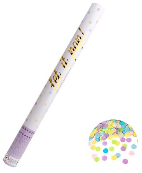 Bunte Pastell-Dots Konfettikanone 60cm 2