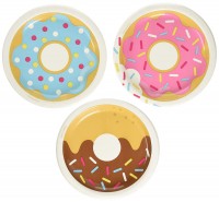 Vista previa: 8 platos de papel para dulces donuts 18cm