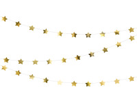 Vorschau: Goldene metallic Sternen Girlande 3,6m