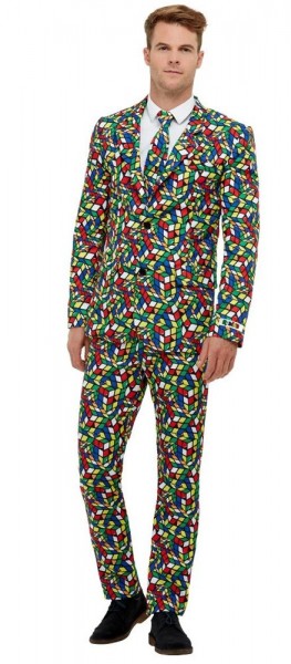 Colorful magic cube party suit for men