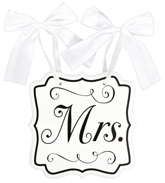 Chair decoration sign white Mrs