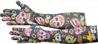 Preview: Day of the dead gloves for women 40cm