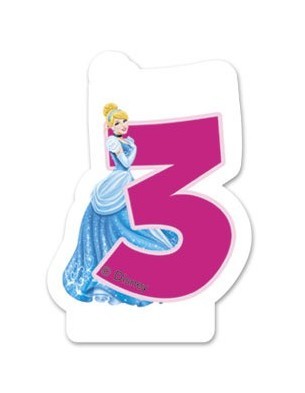 Disney Princesses Cinderella Candle Number 3