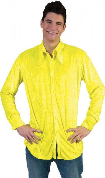 Jaskrawa żółta koszula imprezowa dla mężczyzn