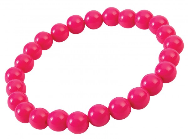 Różowa bransoletka z pereł w stylu pop-art