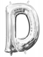 Mini ballon aluminium lettre D argent 35cm
