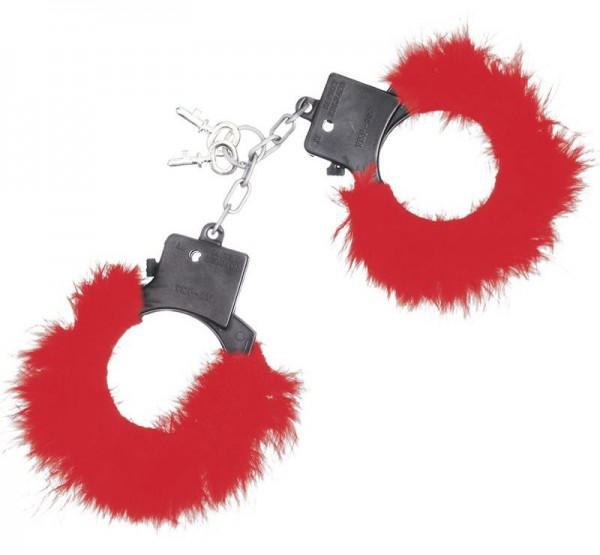 Red plush handcuffs