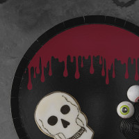 Preview: 8 Bloody Black paper plates 25cm