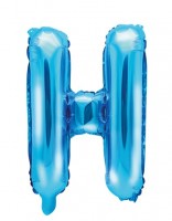 Folieballon H azuurblauw 35cm