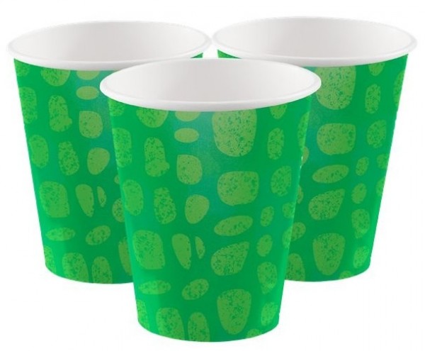 8 crocodile party paper cups 256ml