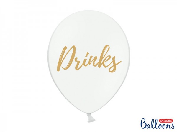 50 Party Ballons Drinks weiß 30cm