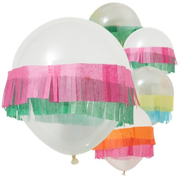 5 papierowych balonów z frędzlami Kuba 30cm