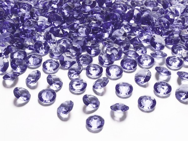 100 scattered diamonds purple 1.2cm