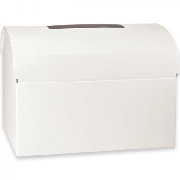 Boîte à cartes coffre blanc 43 x 25,5 cm