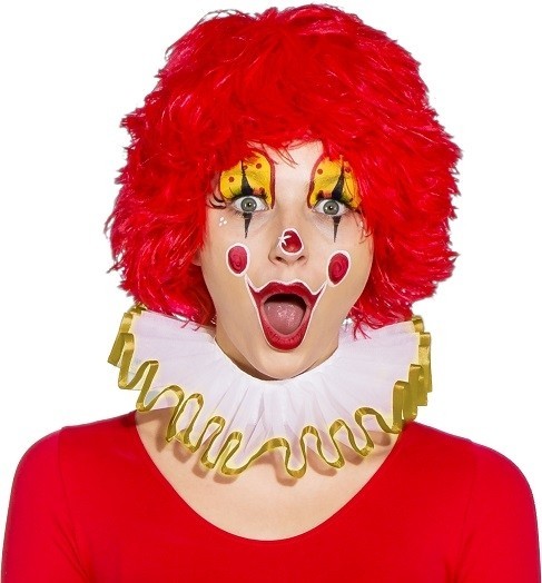 White and gold clowns tulle collar
