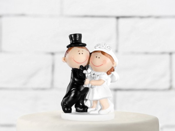 Love comic bruid en bruidegom taartdecoratie 10,5 cm
