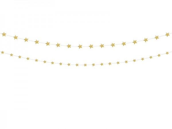 2 golden stars garlands 180cm 2