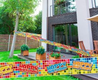 Ruban barrière Groovy Happy Birthday 7m