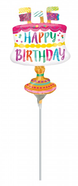 Geburtstagsstabballon Torte mit Fähnchen 2