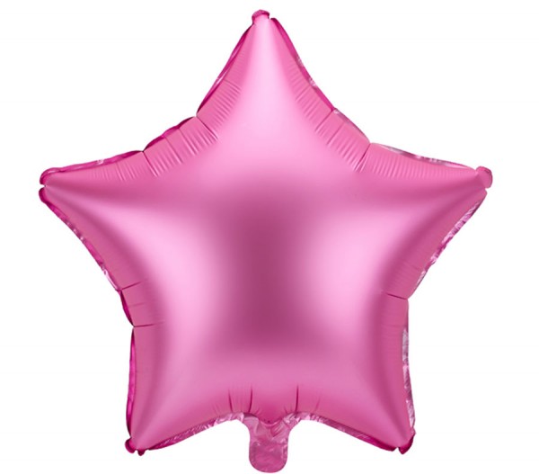 Ballon aluminium étoile rose mat 48cm