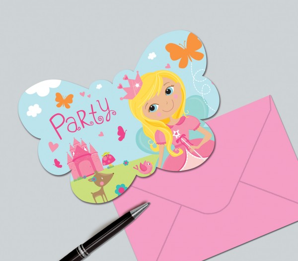 Bezaubernde Prinzessin Dafne Einladungskarte In Schmetterlingsform