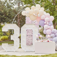 Preview: 40 eco balloons pink violet grey nude