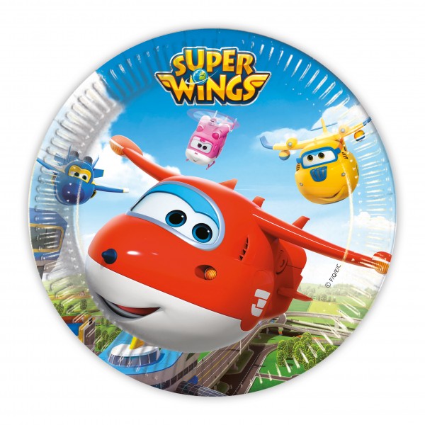 8 Super Wings Heroes Of The Sky Paper Plates 23cm