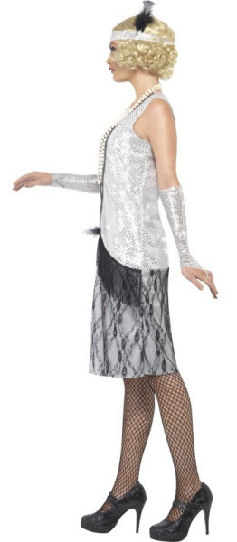 Delikat Charleston-kjole i sølv 2