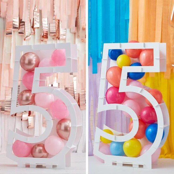 Inflatable number 5 balloon stand