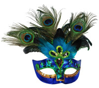 Imposing peacock mask Elvira