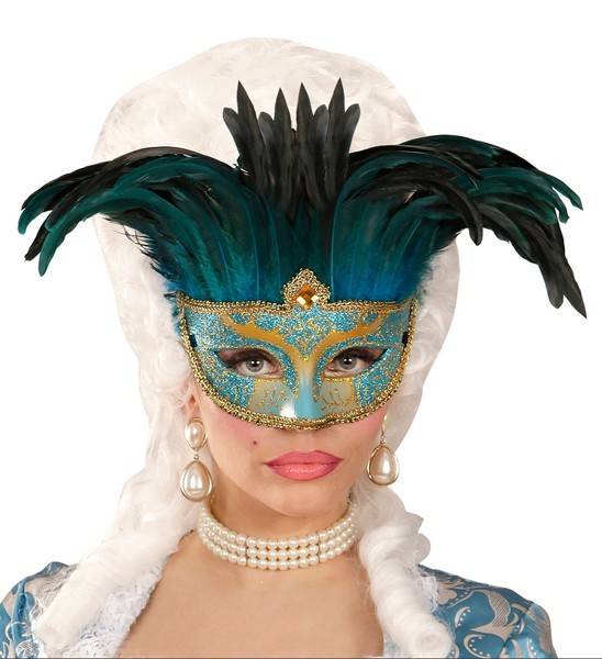 Maschera veneziana con piume 3
