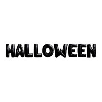 Preview: Foil balloon Halloween lettering in black 40cm