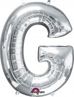 Balon foliowy litera G srebrny 81cm