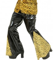 Preview: Tiger lacquer look flared trousers