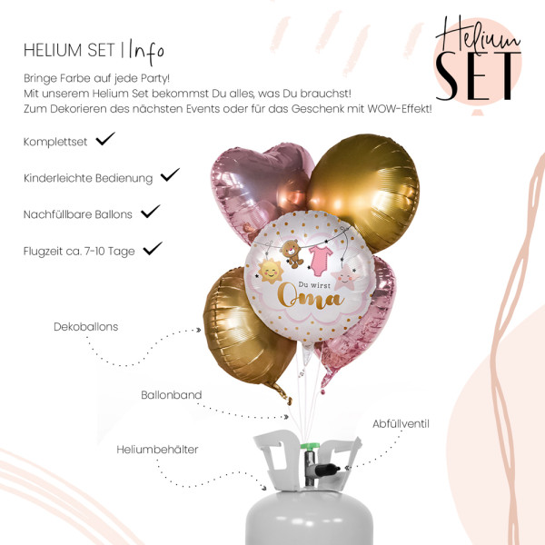Du wirst Oma Ballon Bouquet-Set mit Heliumbehälter 3