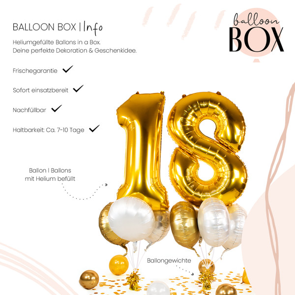 10 Heliumballons in der Box Golden 18 3