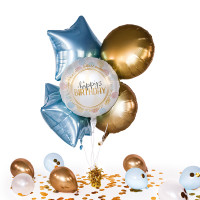 Vorschau: Heliumballon in der Box Birthday Rainbow Dots