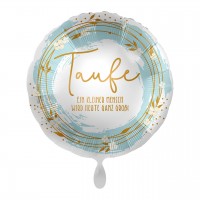Folienballon Taufe türkis-gold 43cm