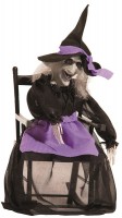 Dancing witch on rocking chair 29cm