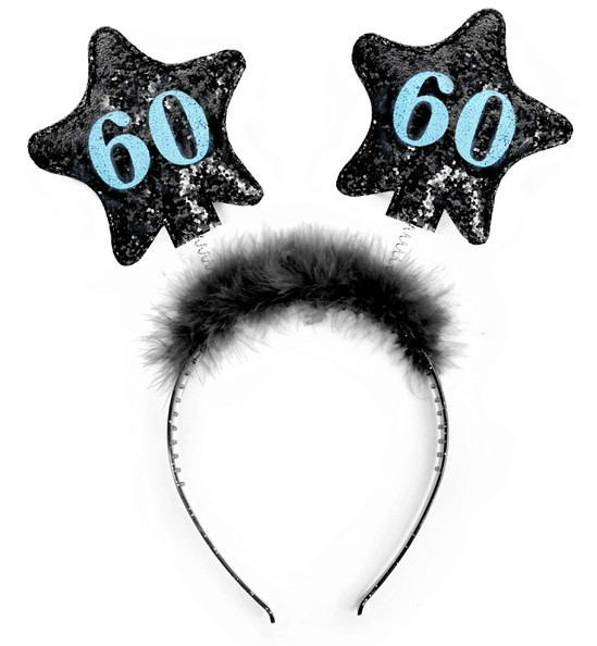 Glanzende haarband voor 60e verjaardag 13 cm
