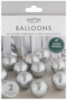 Förhandsgranskning: 40 ekologiska latexballonger silver