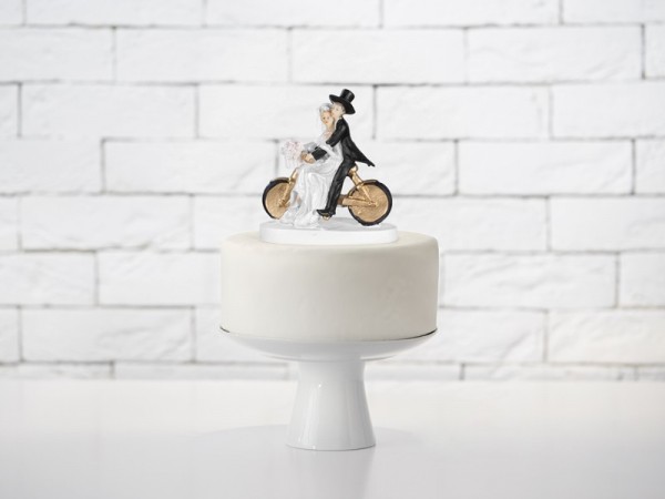 Coppia divertente torta decorazione sulla bici 13 cm 2