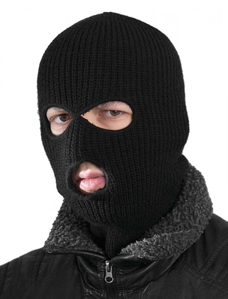 Nero di maschera di calza rapinatore in banca
