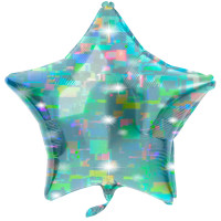 Stjerne folieballon aqua 61cm