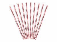 Preview: 10 diamond pattern paper straws red 19.5cm