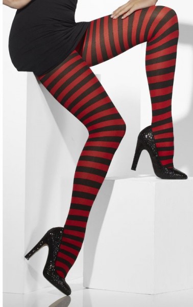 Red-black striped tights