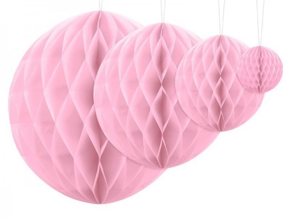 Sfera decorativa a nido d'ape in rosa 30 cm